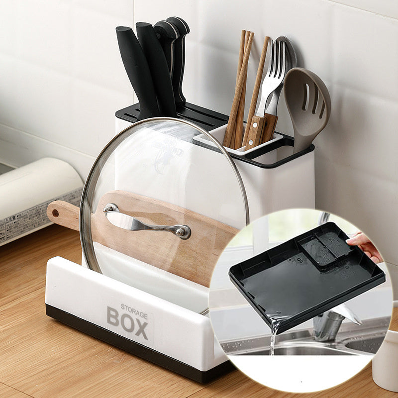 Kitchen Knife & Tableware Storage Rack – Plastic Organizer