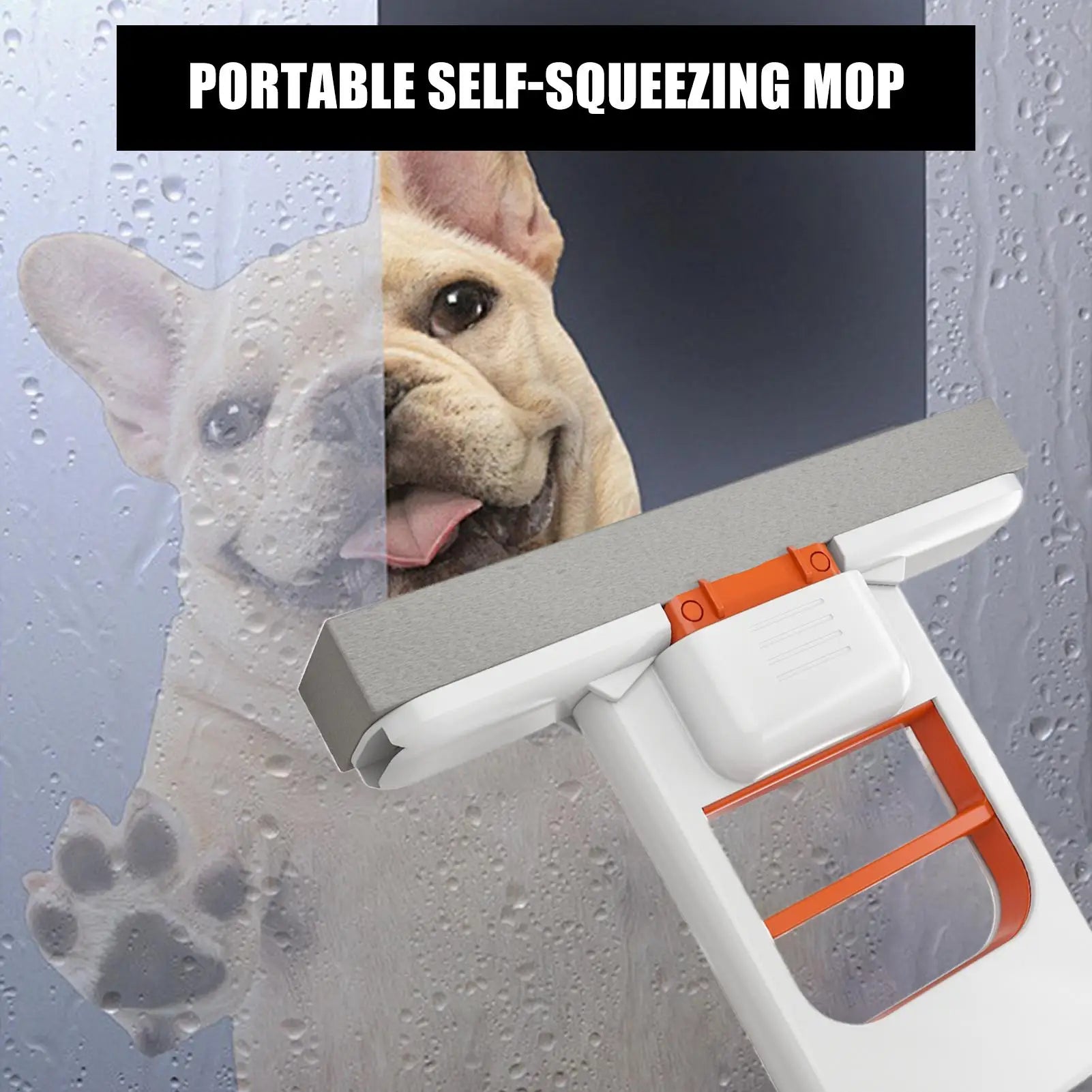 Self-Squeeze Desktop Duster Mop Hands-Free Narrow Space Mop Handheld Sponge Mops for bathroom Kitchen wet and dry cleaning