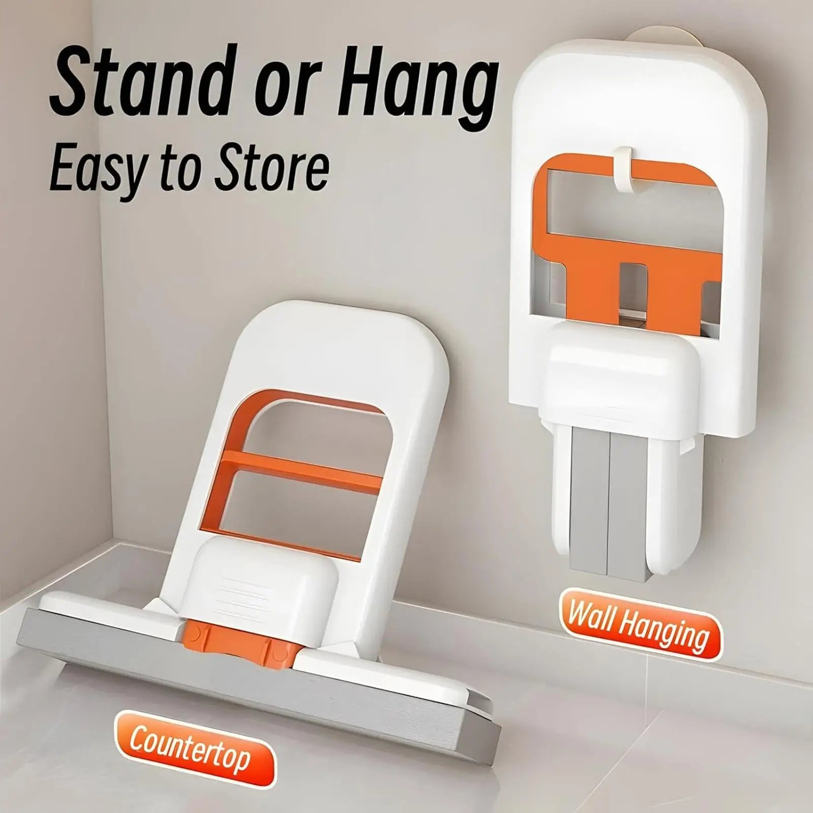 Self-Squeeze Desktop Duster Mop Hands-Free Narrow Space Mop Handheld Sponge Mops for bathroom Kitchen wet and dry cleaning